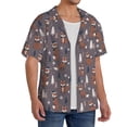 thumbnail image 2 of Pofeuu Snowflake Fox Print Mens Casual Short Sleeve Shirts Beach Summer Spread Collar Pocket Tops Men's Casual Short-sleeved Shirt-Large, 2 of 5