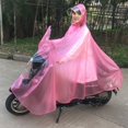 thumbnail image 1 of Tranvía impermeable coche eléctrico motocicleta individual bicicleta batería coche adulto transparente hombres y mujeres montando poncho (rosa) JM, 1 of 5
