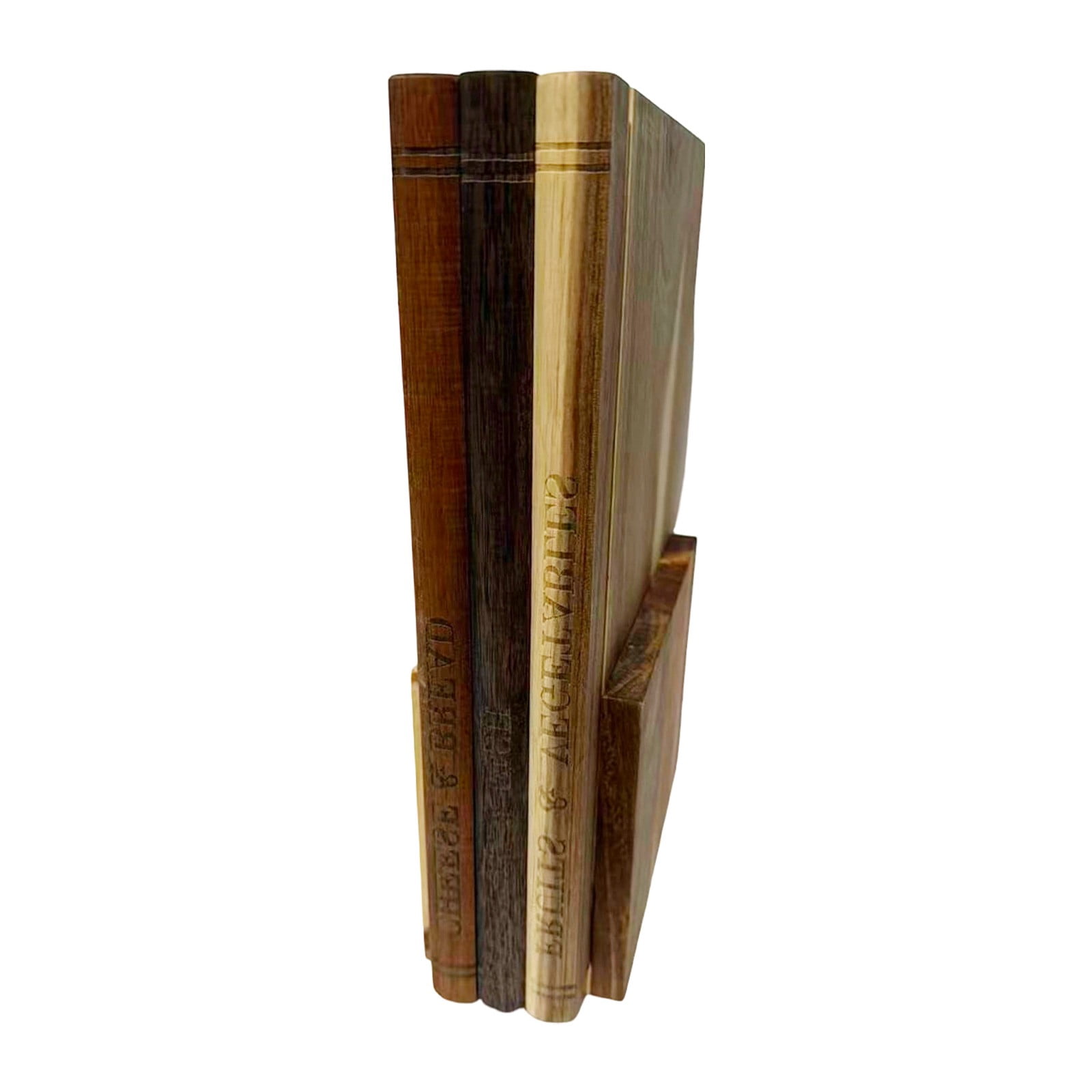 Cutting Board that Looks like Books, Set of 3 Solid Wood Book Shaped Cutting Board Library with Wooden Stand, for the Books Loving Chef