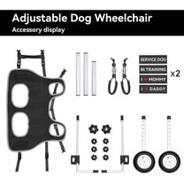 Dog Wheelchair for Back Legs, Adjustable Lightweight Aluminum  Pet Wheel Chair Has Added Hand-Carrying Assistance and Reflective Functions for Small Dogs and Cats