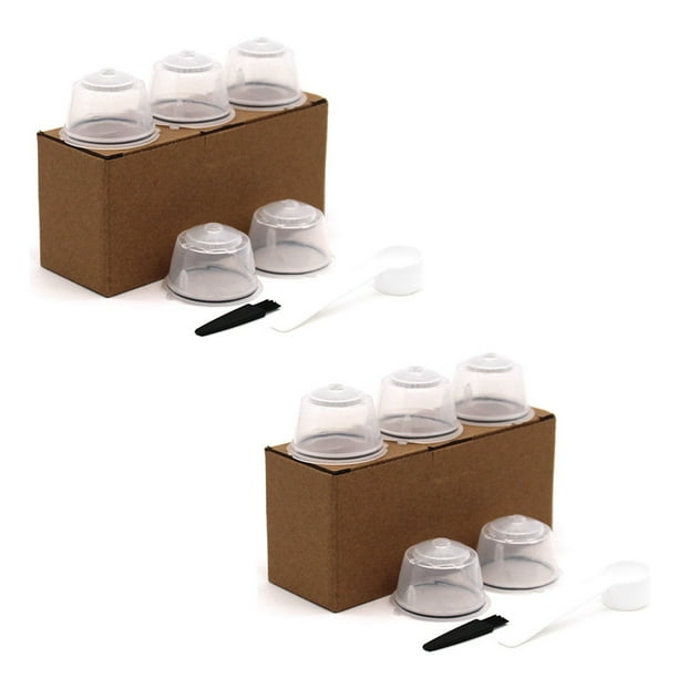 10 Piezas Reutilizables Nestle para de Filtro de Cápsula de Café Tapas de Cesta de Filtro Recargables Cepillo de Cuchara Reutilizable-1