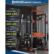 Multi-Function Smith Machine Home Gym with Squat Rack, Bench Press, Cable Crossover, Pull-Up Bar, Landmine, 2000 lb Capacity.
