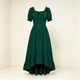 thumbnail image 6 of Renaissance Costume Women High Low Corset Dress Cottagecore Puff Sleeve Ruffles Fairy Dress, 6 of 9