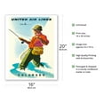 thumbnail image 2 of Colorado - United Air Lines - Fisherman Fly Fishing - Vintage Airline Travel Poster by Joseph Binder c.1950s - Fine Art Matte Paper Print (Unframed) 16x20in, 2 of 4
