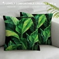 thumbnail image 3 of ARISTURING  Tropical Green Leaves Pillow Covers Green Leaf Decorative Pillow Cases for Sofa Couch Home Decor, 3 of 5