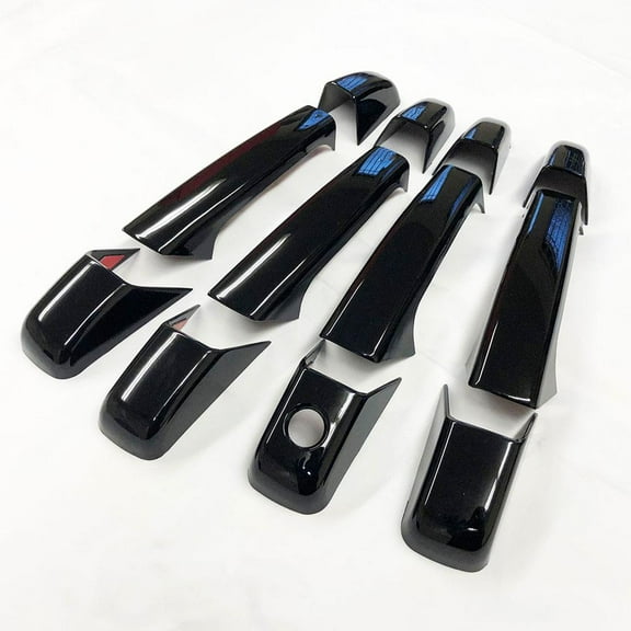 Ultra Finish GLOSSY-BLACK Series 12pcs Door Handle Covers Compatible With 2007-2013 Chevrolet Silverado Suburban Tahoe Avalanche GMC Sierra Yukon Cadillac Escalade