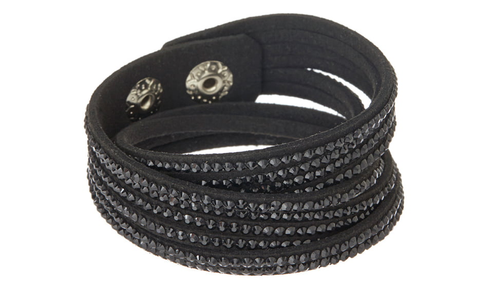 52mm Rock Brown/Black Fauxy Leather Cuff Men's Boy's Bangle Bracelets 9" Inch 
