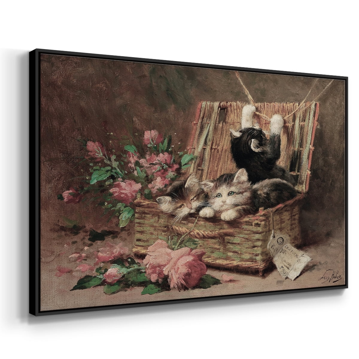 Vintage Landscape-CCCXC By Wexford Home Framed in Black Wood Gallery Wrapped Canvas 27 in. x 41 in.
