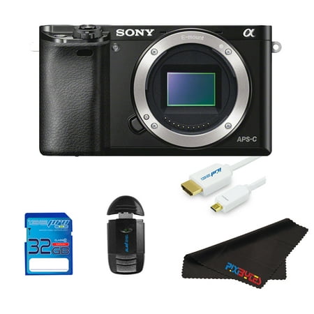 Sony Alpha a6000 Mirrorless Digital Camera Body (Black) + Pixi Elements Bundle