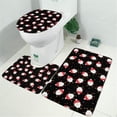 thumbnail image 2 of Black Christmas Santa Pattern Bathroom Rugs Sets 3 Piece,Toilet Cover Set,Absorbent Non Slip Bathroom Mats Sets with U-Shaped Contour Rug Toilet Rug Set, 2 of 5
