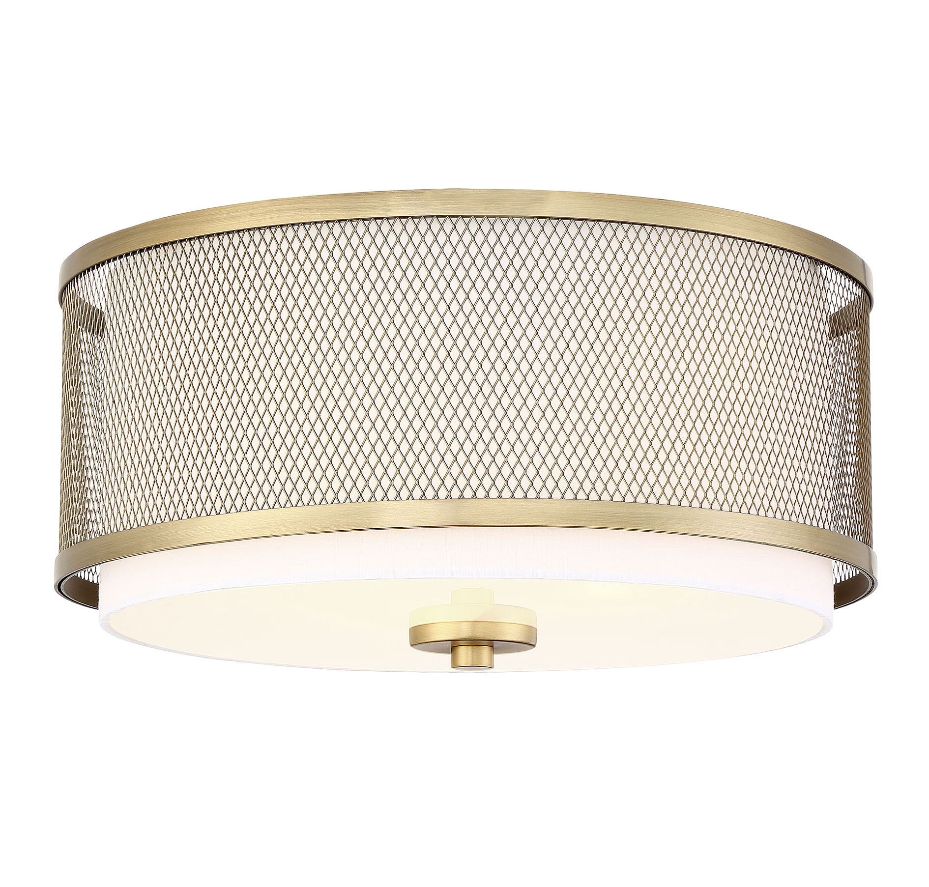 Trade Winds Fremont 3-Light Flush Mount Ceiling Light in Natural Brass