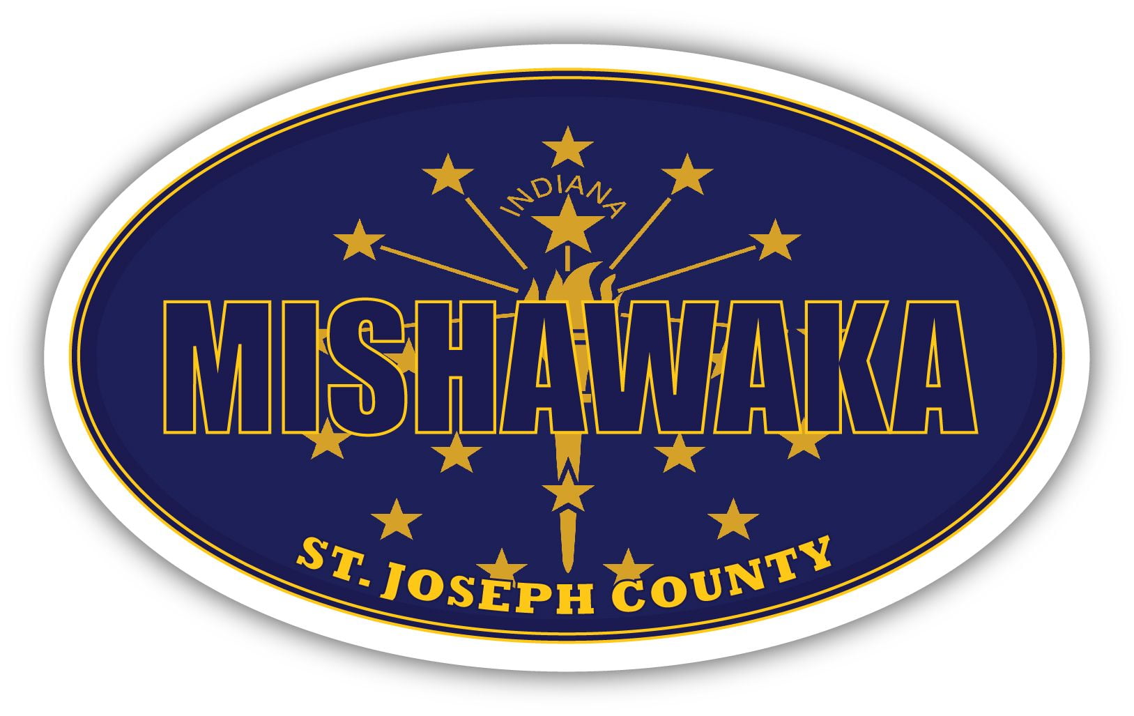 Mishawaka City Indiana State Flag IN Flag St. Joseph County Oval