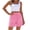 Hot Pink, variant on Shorts Womans Women's Checkered Double Pocket Shorts Loose Sporty Elasticated Side Pocket Drawstring Elastic Waist Shorts