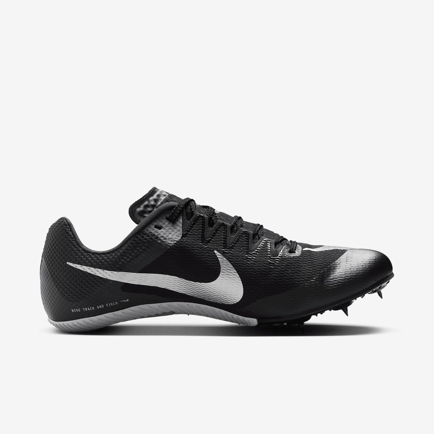 Nike Zoom Rival Track & Field Sprinting Spikes FZ9663-001, Black/Black/Metallic Silver Size 12