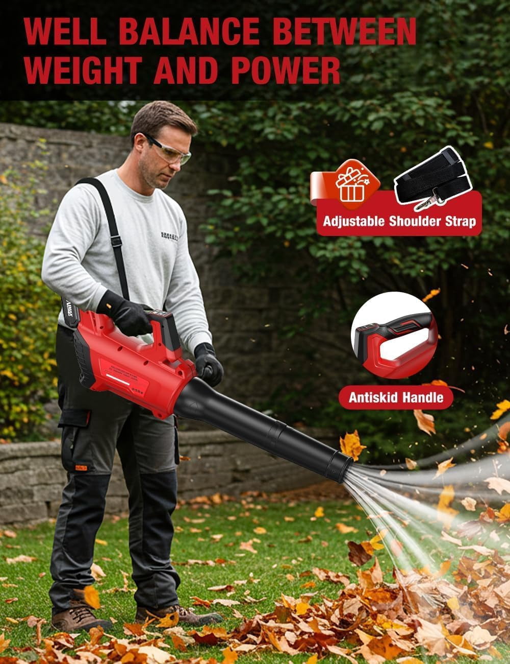 650 CFM 160 MPH Cordless Leaf Blower, 26000 RPM Brushless Motor, 4-Speed + Turbo Mode, Lock-On Switch, 2-Piece Tube, for Milwaukee M18 Battery (Battery Not Included)