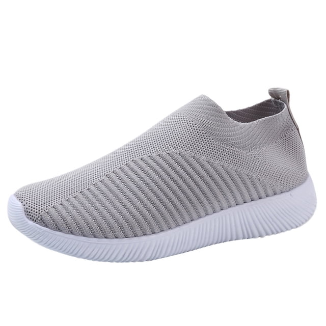 XIAQUJ Chaussures de Course Semelles en Maille Extérieur Femmes à Enfiler Chaussures de Sport Confortables Chaussures Décontractées pour Femmes Espadrilles Mode pour Femmes Gris 7.5(39)
