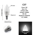 thumbnail image 1 of Bombilla Led para decoración del hogar, luz blanca cálida y fría, 2 piezas, 220V, C37, 3W-7W, E27, B22, E14, 1 of 4