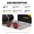 thumbnail image 2 of HDSHADES Unisex Comfortable Trendy Stylish Full Frame Polarized Sunglasses Rock Climbing Round Frame Sunglasses UV400, 2 of 4