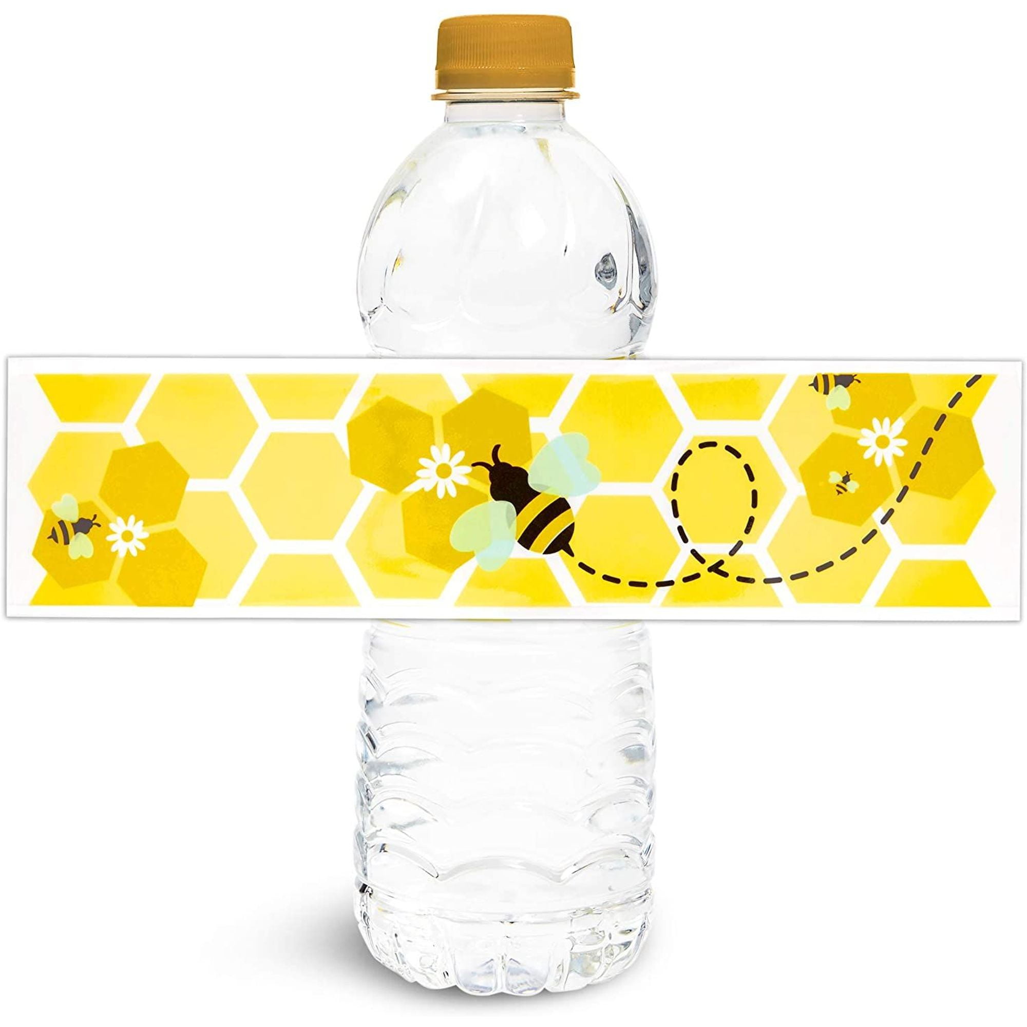 100Sheet Bumble Bee Water Bottle Labels, Waterproof Tear Resistant