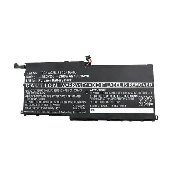 Batteries N Accessories BNA-WB-P4625 Laptops Battery - Li-Pol, 15.2V, 3300 mAh, Ultra High Capacity Battery - Replacement for Lenovo 00HW028 Battery
