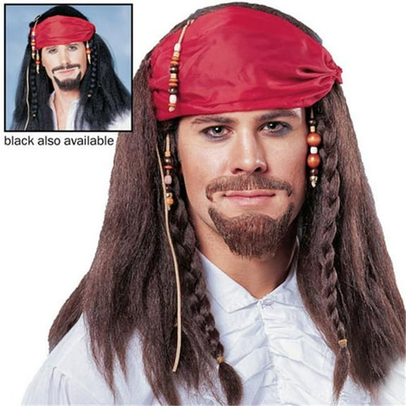 17468 Buccaneer Wig with Bandana Black