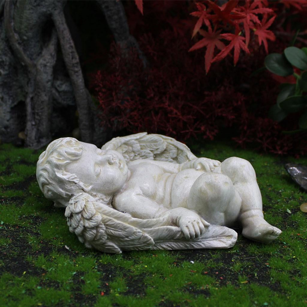 Sleeping Angel Statue Résine Mignon Petit Ange Décoration Figurine  Extérieur Maison Bureau Chérubin Adorable Chérubins