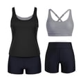 thumbnail image 2 of Purcolt Tankini Swimsuits for Women Stripes 3 Piece Swim Sets Tank Tops with Bra and Boyshorts Tummy Control Modest Bathing Suits Athletic Swimwear, 2 of 9