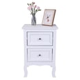 thumbnail image 3 of Kepooman 2pcs Two-Tier Nightstand, Bedside Table with Drawers for Bedroom, White, 3 of 12