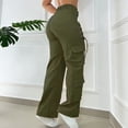 thumbnail image 4 of Tumotour Cargo Pants for Women Wide-Leg Pants Athletic Workout Running Joggers with Pocket Multi-Pocket Sport Long Pants, 4 of 7
