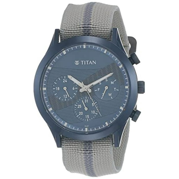 Titan Analog Blue Dial Men's Watch-90129QP01