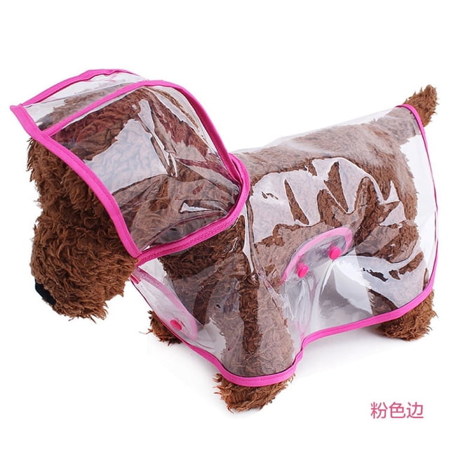 Zhuge Chubasquero impermeable para perros, ropa ligera para la lluvia para mascotas con capucha tipo poncho (XS, rosa)