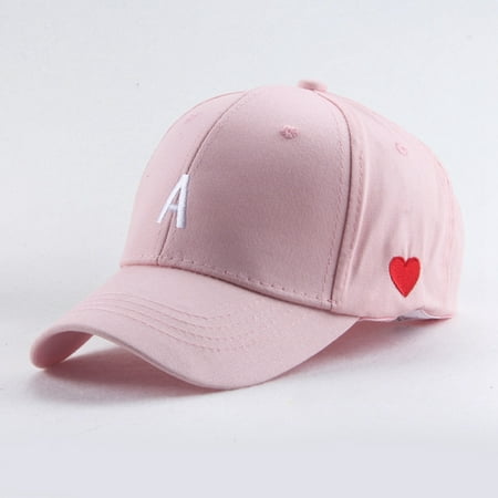 KABOER 2019 New Korean Fashion Letter A andamp; Heart Embroidered Adjustable Baseball Cap Casual Cotton Snapback Hat For Women Girls Summer Outdoor Accessories