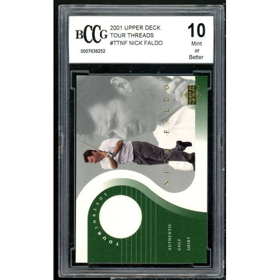 Nick Faldo Golf Card 2001 Upper Deck Tour Threads #ttnf BGS BCCG 10