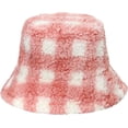thumbnail image 3 of CoCopeaunts Winter Womens Bucket Hat Classic Retro Plaid Basin Cap Casual Outdoor Hundred Take Lamb Wool Warm Fisherman Hat, 3 of 8