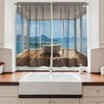 thumbnail image 2 of Ambesonne Minimalist Kitchen Curtains, Bathtub and Islands, 55"x45", Pale Brown White, 2 of 3