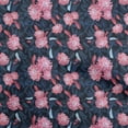 thumbnail image 1 of oneOone Rayon Blue Fabric Florals Craft Projects Decor Fabric Printed By The Yard 56 Inch Wide, 1 of 5