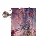 thumbnail image 5 of Christmas Kitchen Curtains and Valances Set, Pink House Candy Cane Snow Christmas Tree Bells Rod Pocket Window Valance Window Curtain Panels for Living Room Bedroom Laundry, 27.5x36in, 3 Pieces, 5 of 7
