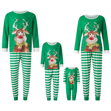 

Sunisery Family Christmas Pajamas Matching Sets Christmas Sleepwear Parent-Child Pjs Outfit for Christmas Holiday Xmas Party