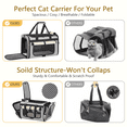 thumbnail image 4 of CshidWorld TSA Airline Approved Collapsible Cat Carrier for Large Cats and Small Dogs up to 25lbs, Soft-Sided Travel Dog Carrier (Beige-gary), 4 of 7