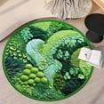 thumbnail image 1 of Xihbxyly Alfombra Redonda de Musgo Verde, Imitación Suave, Base de Goma Antideslizante, Versátil para Dormitorio y Salón, Duradera, 80 Cm, Fácil de Limpiar., 1 of 7