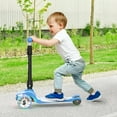 thumbnail image 3 of Sejoy Kids Kick Scooters 3- Wheel Light Up, Toddler Foldable Toy Scooter with Adjustable Removable Seat, Age 3+, Blue, 3 of 7