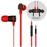 PDSY ADC G20 3.5mm Gaming Headset in-Ear Wired Magnetic Stereo with Mic(Black) (Color : Red)