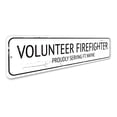 thumbnail image 3 of Volunteer Firefighter Sign, Proudly Serving City State Sign, Firhouse Decor, Custom Fireman Aluminum Sign - 4x18 inches, 3 of 4