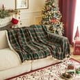 thumbnail image 4 of Rosnek Christmas Couch Cover, Plaid Sectional Sofa Covers Farmhouse Furniture Protector for Dogs, Sofa Throw Blanket Slipcover with Tassels Washable, Christmas Sofa Decorations Gifts, 4 of 8