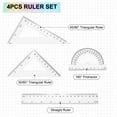 thumbnail image 3 of Uxcell 6pcs Triangular Ruler Set 15/30cm Plastic Metric Inch Ruler Geometric Protractor Triangle Ruler Engineering Scale, 3 of 6