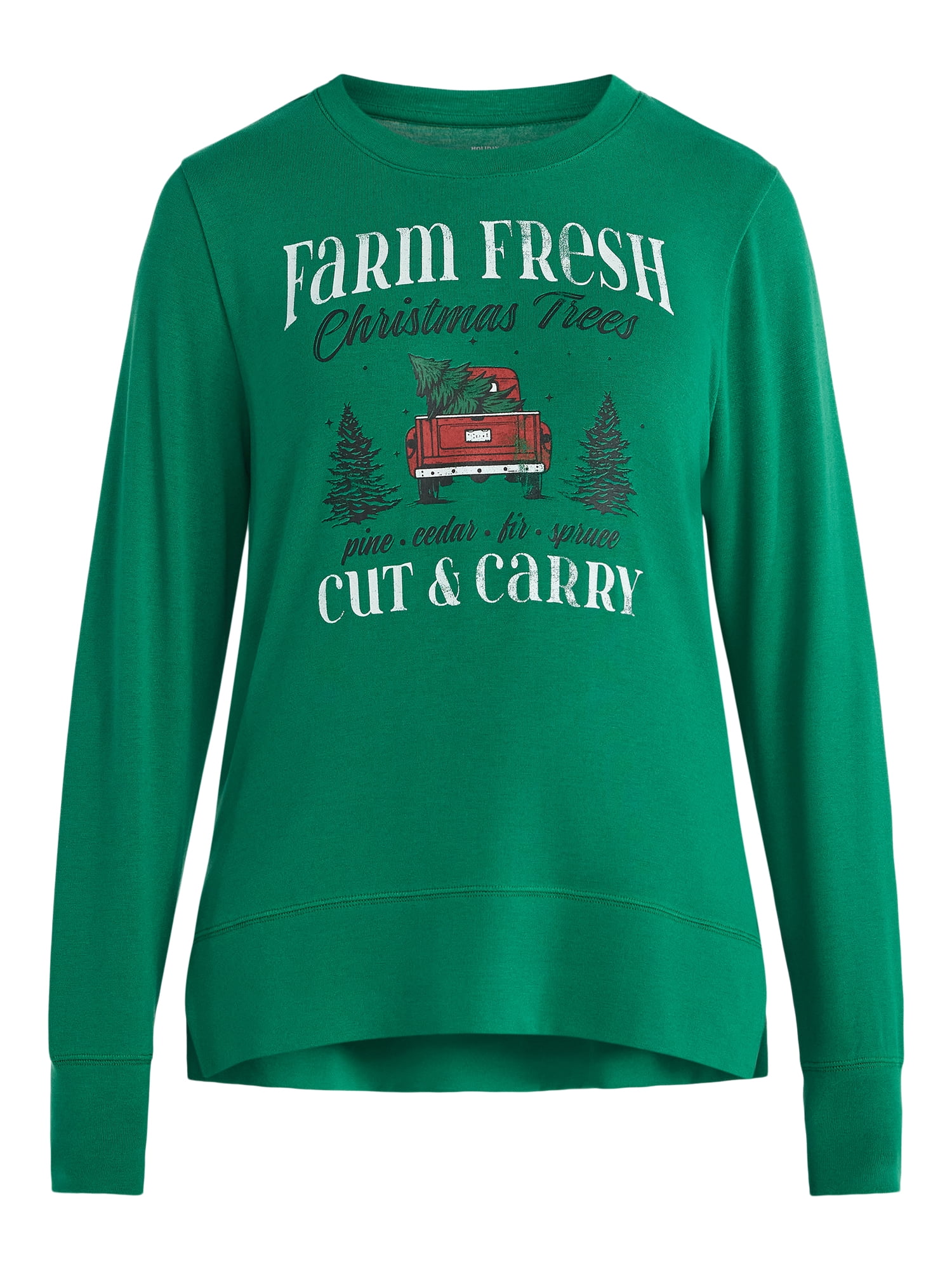 Women's Christmas Cut & Carry Crewneck Hacci Top from Holiday Time, Sizes S-XXXL