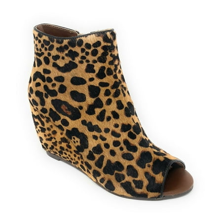 Naughty Monkey Womens Rock - Naughty Monkey Women's Kuda Leopard Wedged Booties NMWE0097-963
