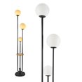 thumbnail image 1 of Lampara de pie Lightdot LFLL con estantes redondos y bombilla LED interruptor de pie, 1 of 5