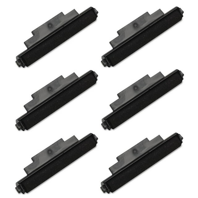 PrinterDash Compatible Replacement for Sharp EL-1071/EL-1510/EL-2168A/EL-2269/ER-1005S/VX-2650/XE-1015/XE-1200ER Black Ink Rollers (6/PK) (EA-720R)