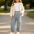 thumbnail image 6 of Guluxicc Kids Boys Girls Cargo Sweatpants Loose Drawstring Joggers Stretchy Running Sports Sweat Pants with Pockets 5-15 Years, 6 of 8